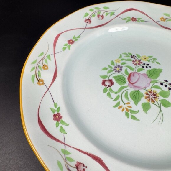 1950s Adams England Calyx Ware Ceramic 9in Dish Plate Set 4 Porcelain Floral VTG - Picture 10 of 15